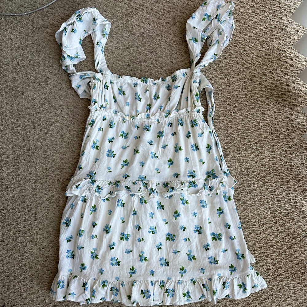 Blue Floral WeWoreWhat Mini Dress